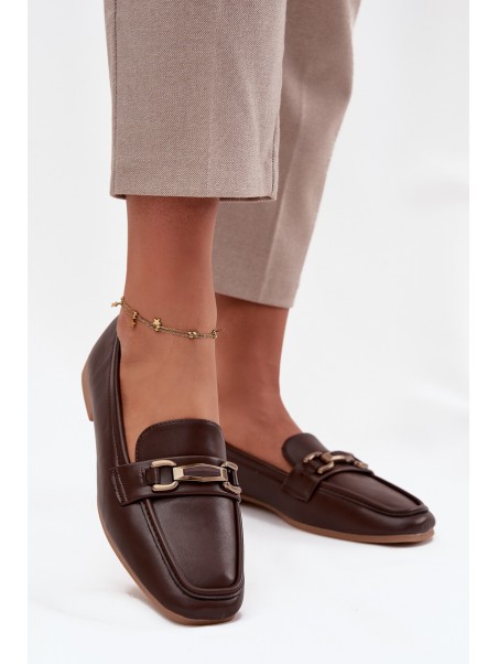 Women's Loafers with Decoration Brown Priscelle