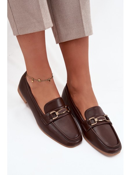 Women's Loafers with Decoration Brown Priscelle