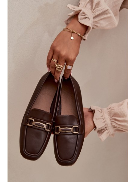 Women's Loafers with Decoration Brown Priscelle