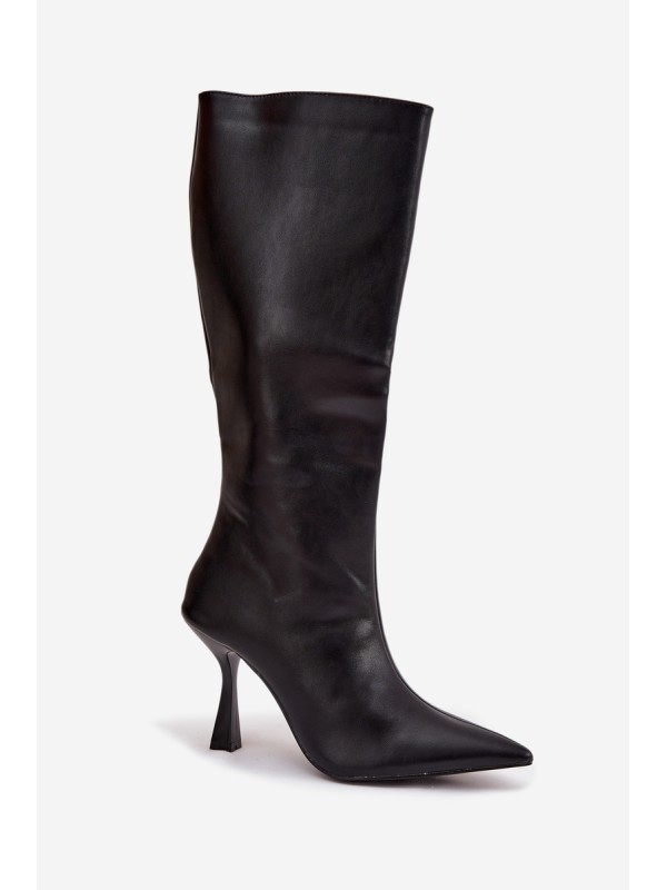 Women's Knee-High Heeled Boots Black Vionette