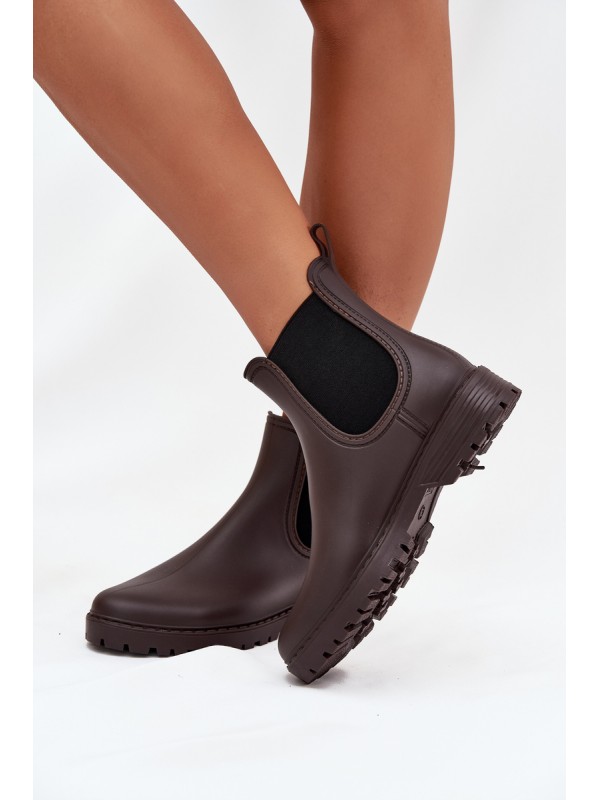 Women's Wellies With Elastic Inserts Chocolate Ciariel 2