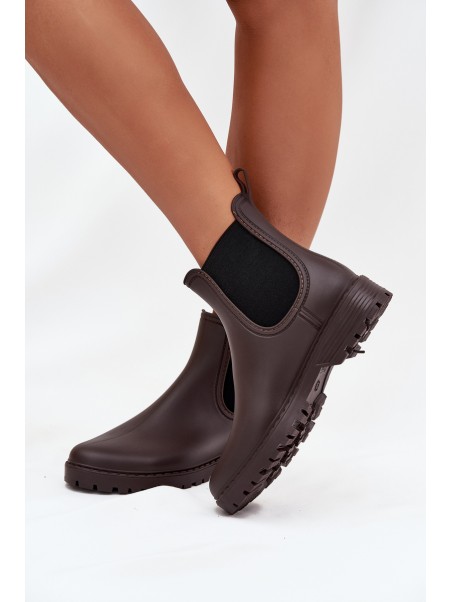 Women's Wellies With Elastic Inserts Chocolate Ciariel