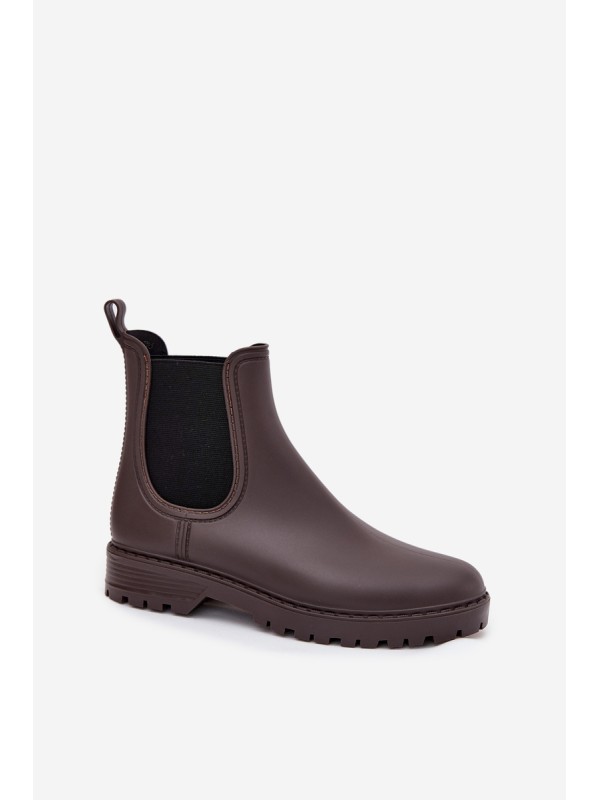 Women's Wellies With Elastic Inserts Chocolate Ciariel