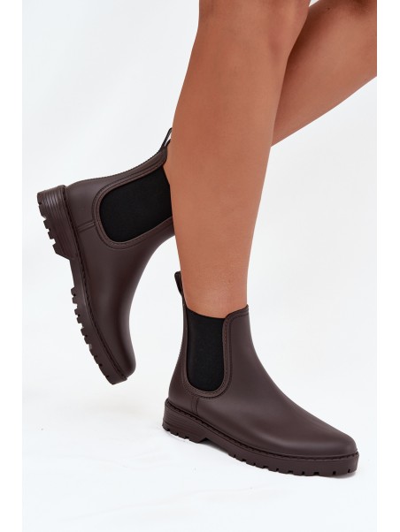 Women's Wellies With Elastic Inserts Chocolate Ciariel