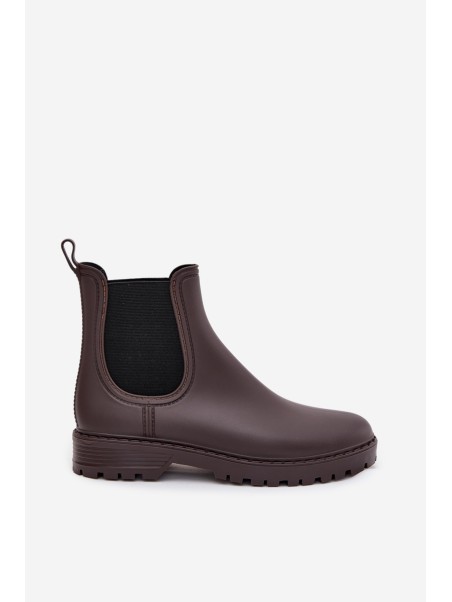 Women's Wellies With Elastic Inserts Chocolate Ciariel