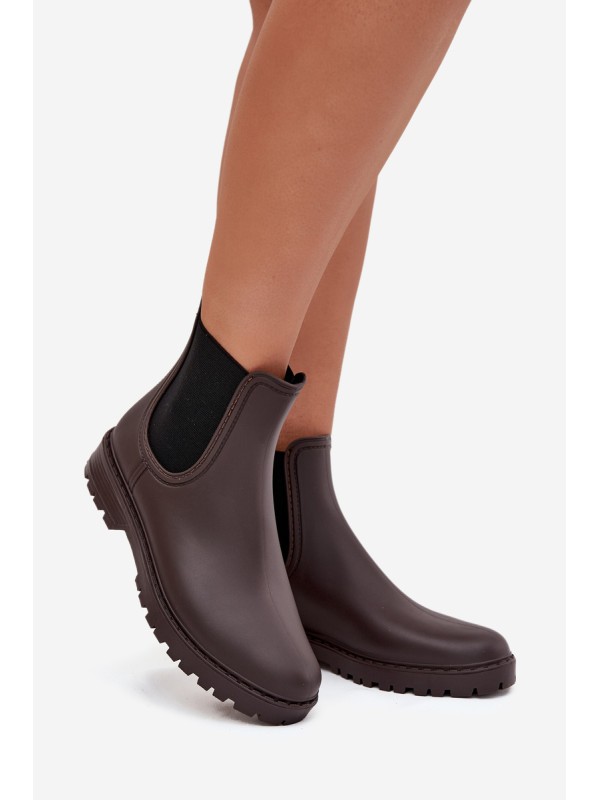 Women's Wellies With Elastic Inserts Chocolate Ciariel