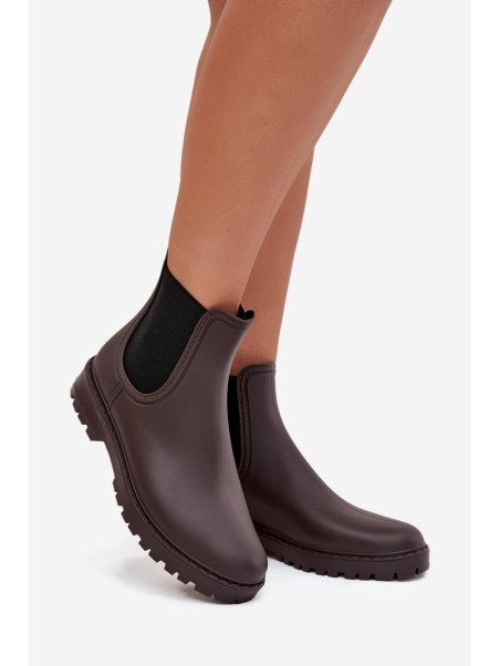 Women's Wellies With Elastic Inserts Chocolate Ciariel