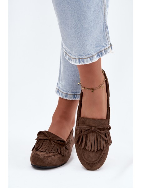 Women's Loafers with Fringes and Bow Dark Green Olivianne