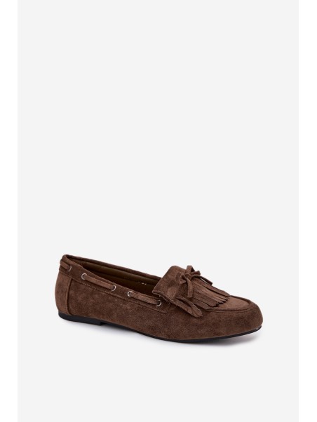 Women's Loafers with Fringes and Bow Dark Green Olivianne