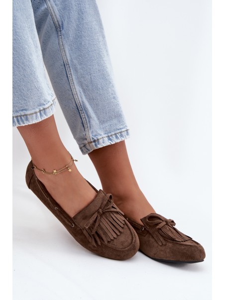 Women's Loafers with Fringes and Bow Dark Green Olivianne