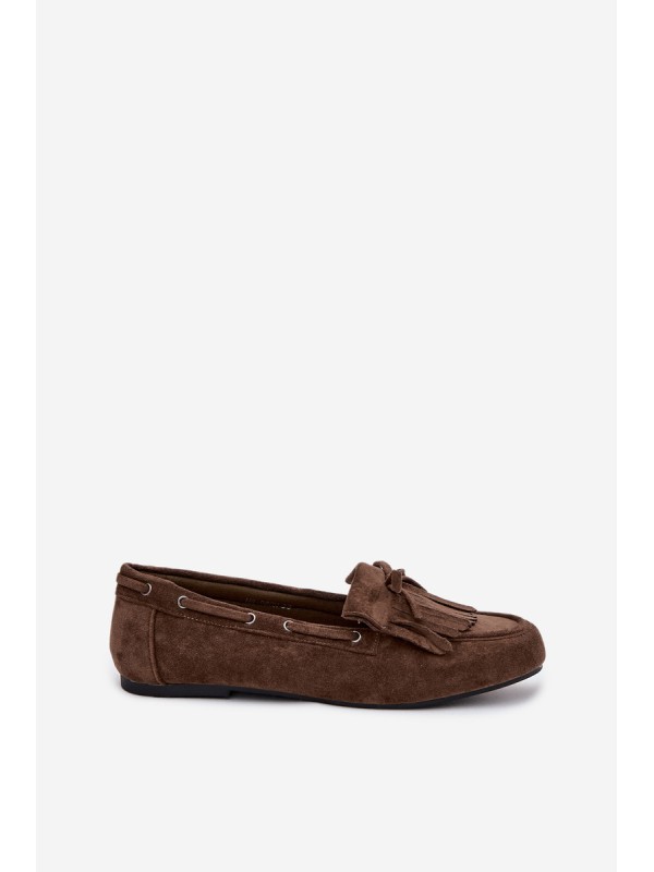 Women's Loafers with Fringes and Bow Dark Green Olivianne