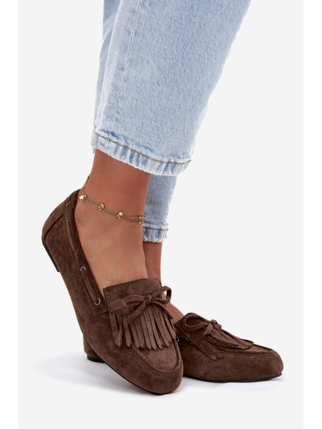 Women's Loafers with Fringes and Bow Dark Green Olivianne