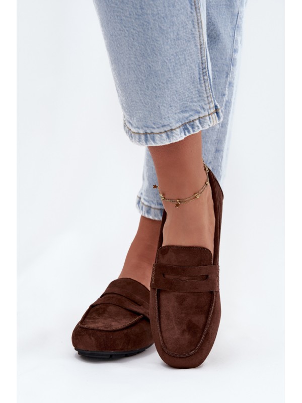 Loafers Moccasins Ladies Flat Dark Brown Soreline