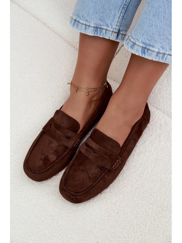 Loafers Moccasins Ladies Flat Dark Brown Soreline