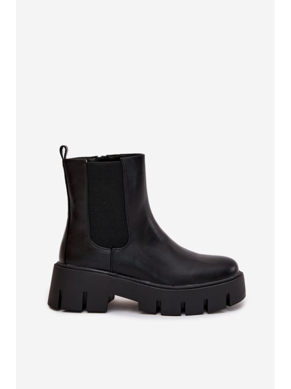 Women's Ankle Boots With Zipper Heated Eco Leather Black Fivienne