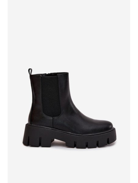 Women's Ankle Boots With Zipper Heated Eco Leather Black Fivienne