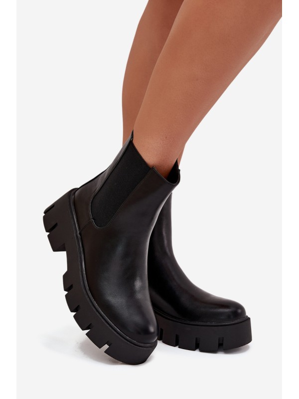 Women's Ankle Boots With Zipper Heated Eco Leather Black Fivienne