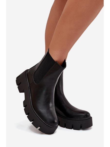 Women's Ankle Boots With Zipper Heated Eco Leather Black Fivienne