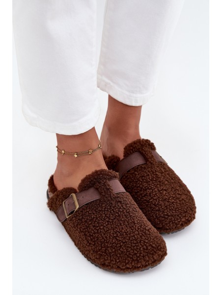 Women's slippers with fleece type lamb Brown Lorivine