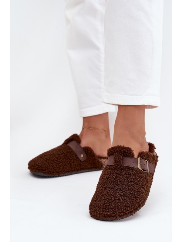 Women's slippers with fleece type lamb Brown Lorivine