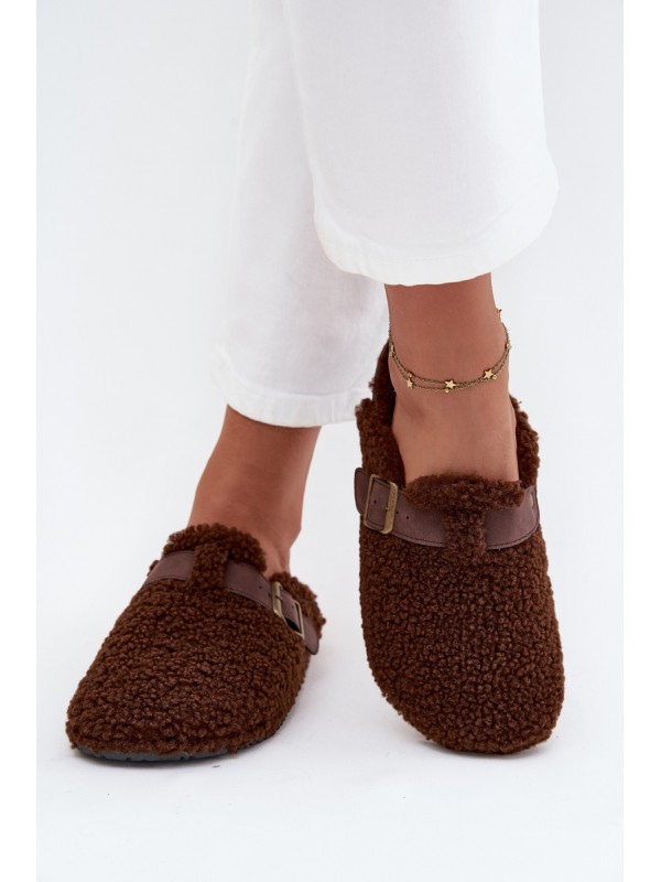 Women's slippers with fleece type lamb Brown Lorivine