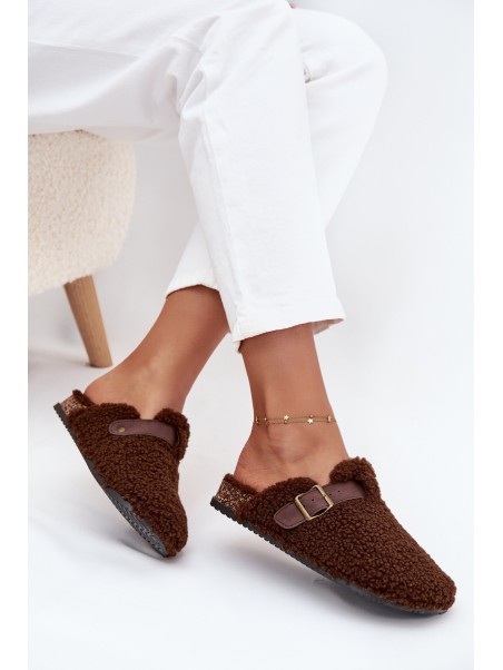 Women's slippers with fleece type lamb Brown Lorivine