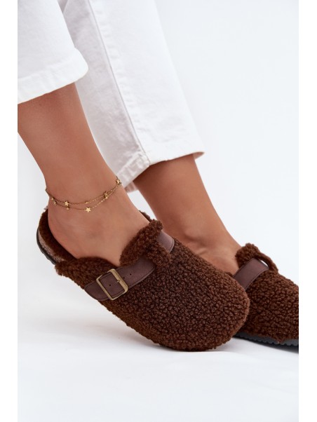 Women's slippers with fleece type lamb Brown Lorivine
