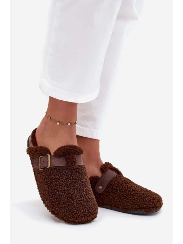 Women's slippers with fleece type lamb Brown Lorivine