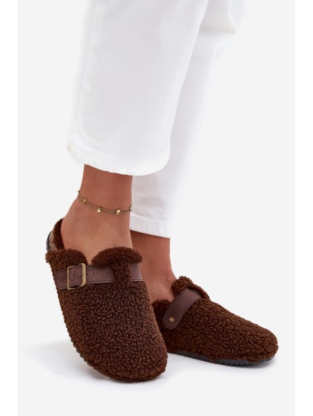 Women's slippers with fleece type lamb Brown Lorivine