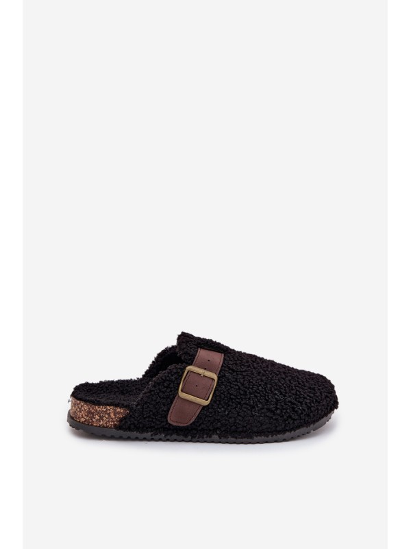 Women's slippers with sheep fur style Black Lorivine
