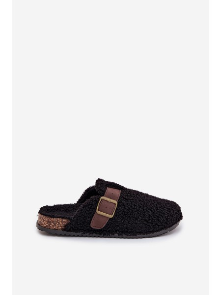 Women's slippers with sheep fur style Black Lorivine