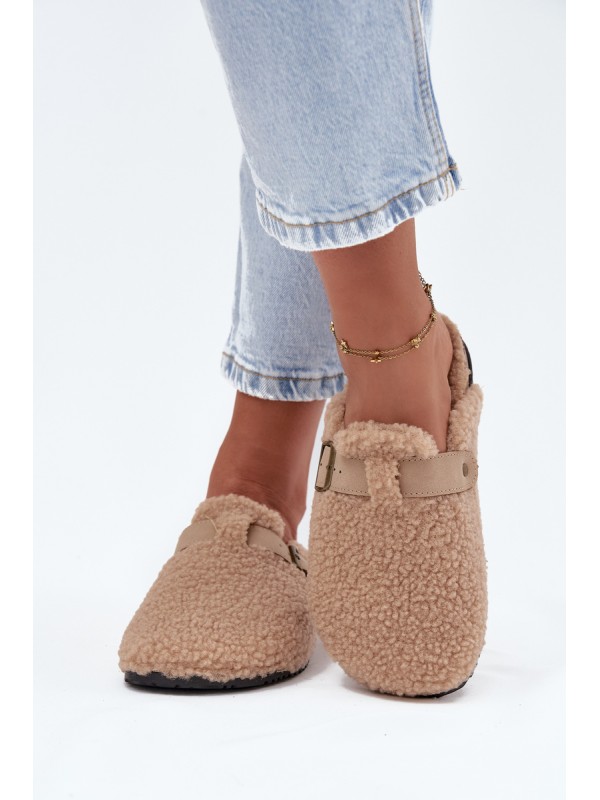 Women's slippers with sheep fur lining Beige Lorivine