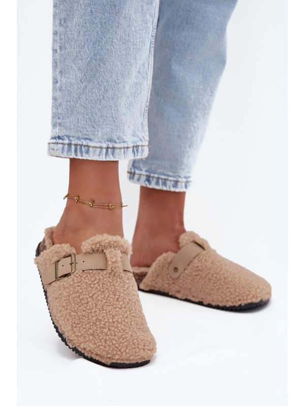 Women's slippers with sheep fur lining Beige Lorivine