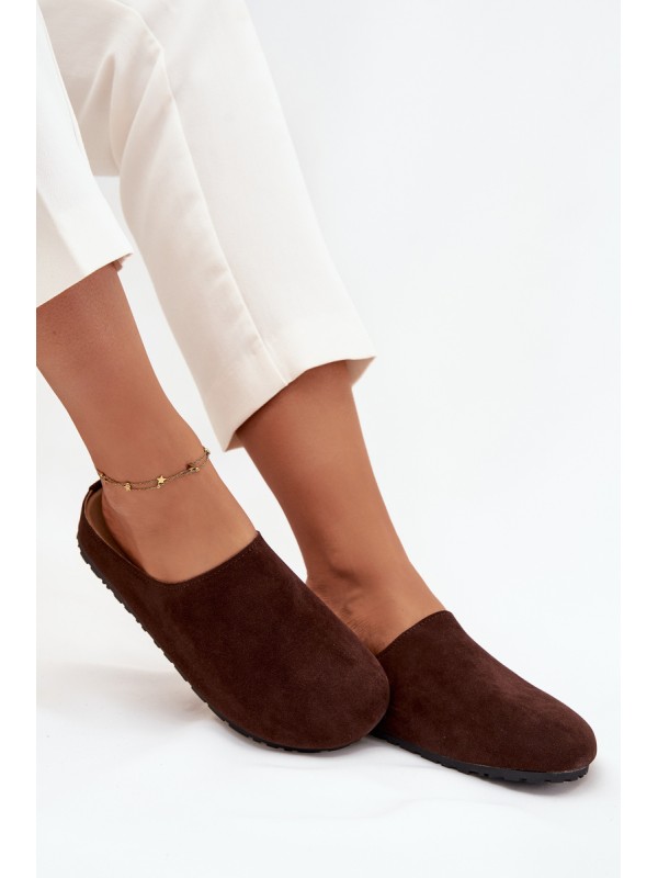 Women's slippers on platform chocolate Sylviane