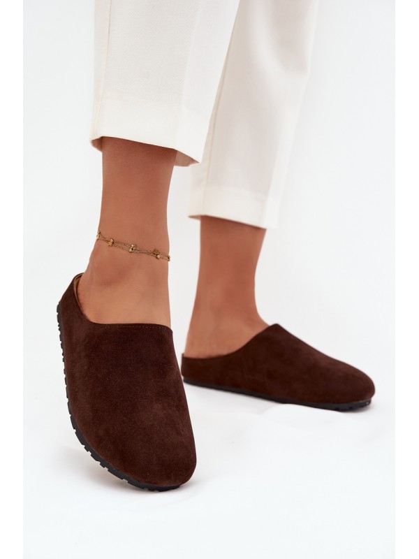 Women's slippers on platform chocolate Sylviane 2