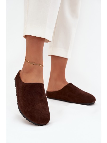 Women's slippers on platform chocolate Sylviane