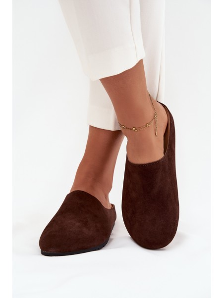 Women's slippers on platform chocolate Sylviane