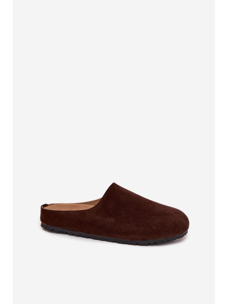 Women's slippers on platform chocolate Sylviane