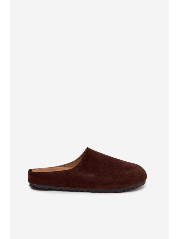 Women's slippers on platform chocolate Sylviane