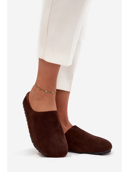 Women's slippers on platform chocolate Sylviane