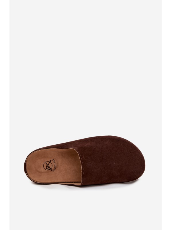 Women's slippers on platform chocolate Sylviane