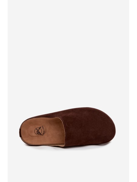 Women's slippers on platform chocolate Sylviane