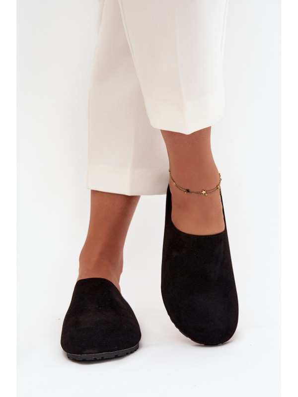 Women's slippers on platform black Sylviane
