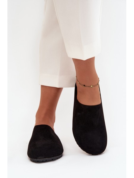 Women's slippers on platform black Sylviane