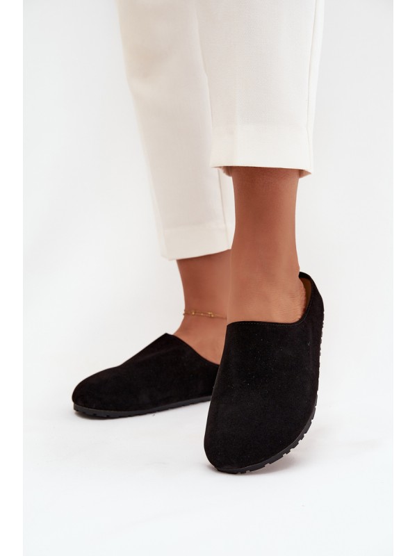Women's slippers on platform black Sylviane