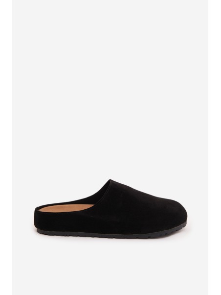 Women's slippers on platform black Sylviane