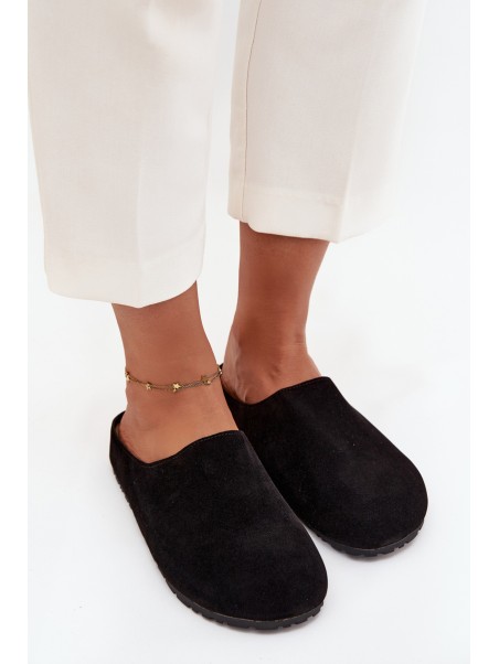 Women's slippers on platform black Sylviane