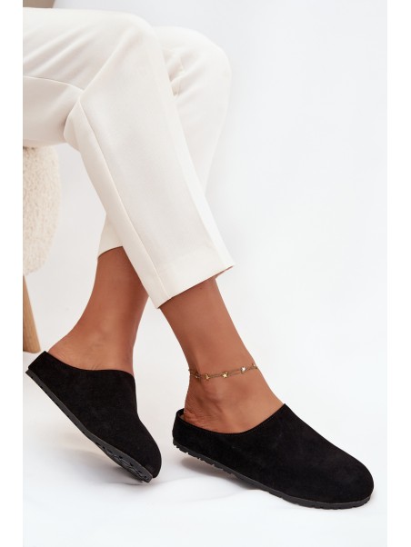 Women's slippers on platform black Sylviane