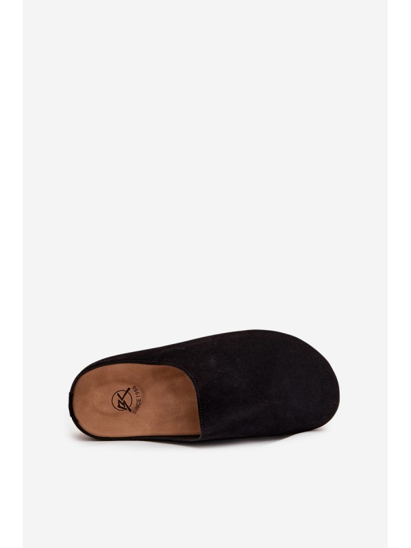 Women's slippers on platform black Sylviane