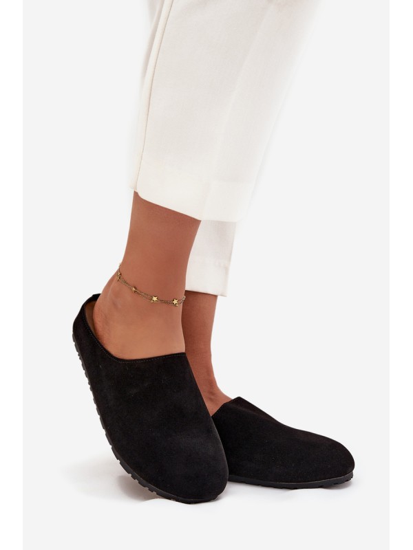 Women's slippers on platform black Sylviane
